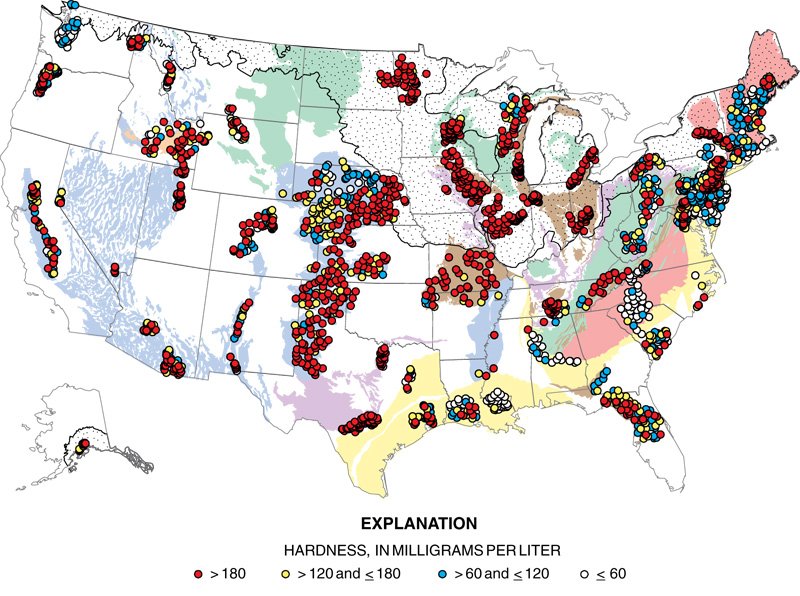 Water Hardness Study in the United States-picture from www.usgs.gov