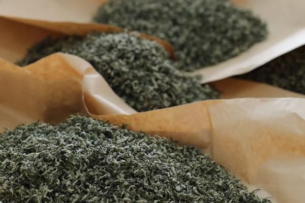 After frying, leaves will be drying on a paper slowly