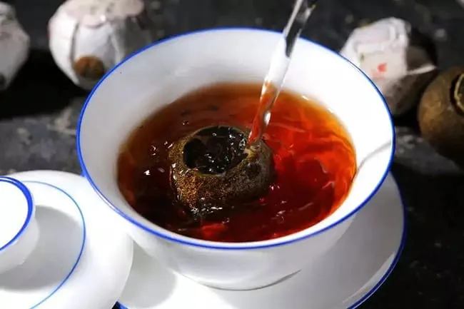 Only small green tangerine Pu-erh for one brew